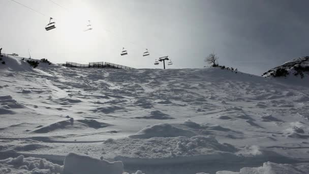 Skidliftar Skidanläggning — Stockvideo