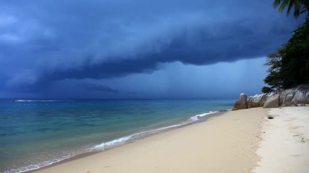 Storm Clouds Empty Petani Beach Malaysia — Stock Video