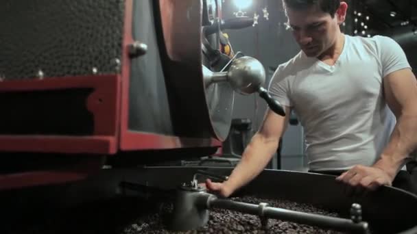 Barista Slipning Kaffe Kaffekvarn — Stockvideo