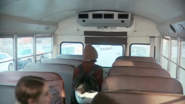 Niños Internado Autobús Escolar — Vídeos de Stock