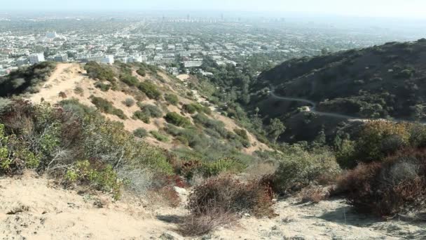 Távoli Kilátás Hollywood Hills Downtown Los Angeles County California Usa — Stock videók