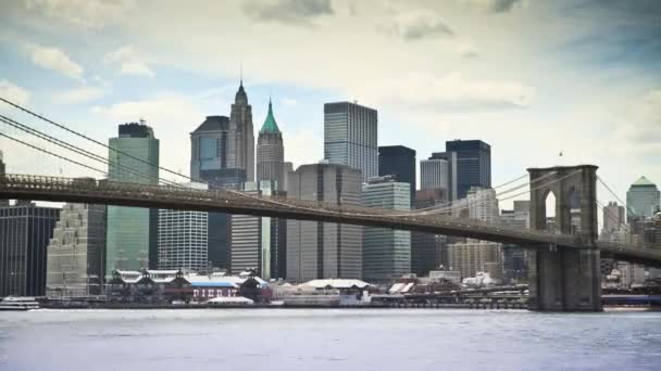 Brooklyn Bridge Lower Manhattan New York New York Usa — Video Stock