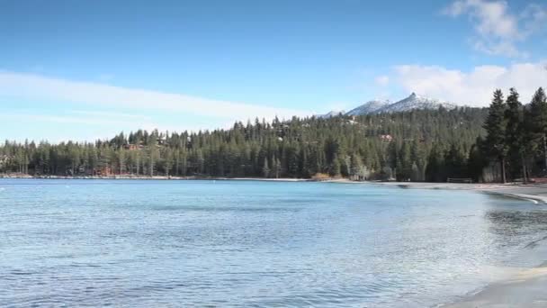 Vue Panoramique Sur Lac Tahoe Sud Les Montagnes Meeks Bay — Video