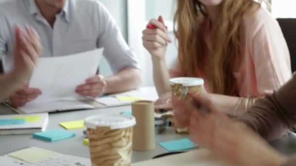 Five Young People Working Office — Stock Video