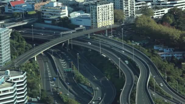 Time Lapse Shot Traffic Elevated Roads Auckland Nouvelle Zélande — Video