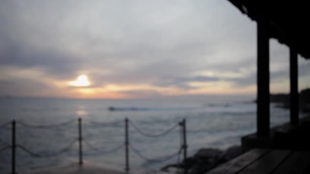 Havsutsikt Från Strandstuga Tarifa Spanien — Stockvideo