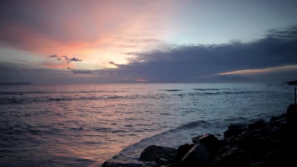 Gün Batımı Deniz Manzarası Tarifa Spanya Doğal Görünümünü — Stok video
