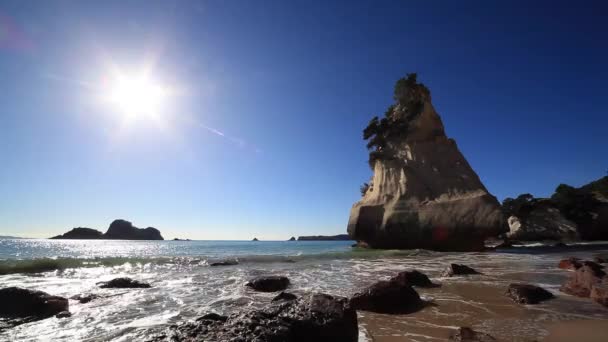 Whanganui Hei Kathedraal Cove Nieuw Zeeland — Stockvideo