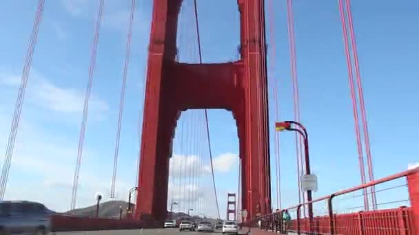 Time Lapse Punto Vista Girato Auto Che Viaggia Golden Gate — Video Stock