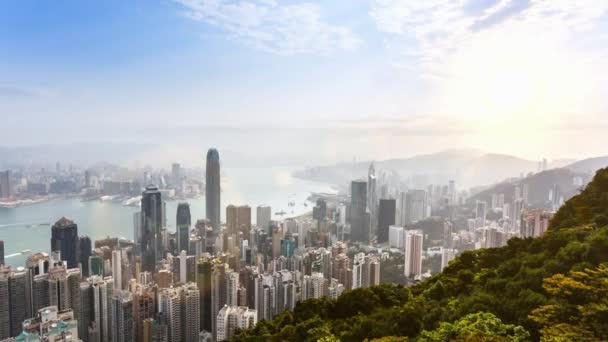 Hong Kong Hong Kong Island Skyline Und Victoria Harbour — Stockvideo
