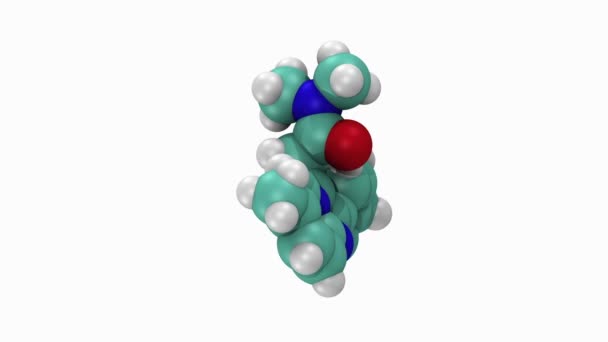 白い背景のゾルピデム マイスリー 薬物の分子 — ストック動画