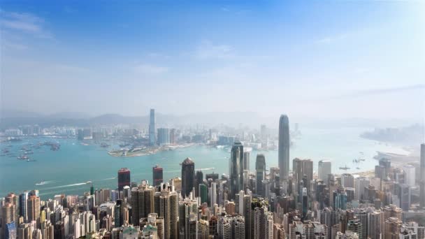 Hong Kong Hong Kongin Saari Horisontti Victorian Satama — kuvapankkivideo