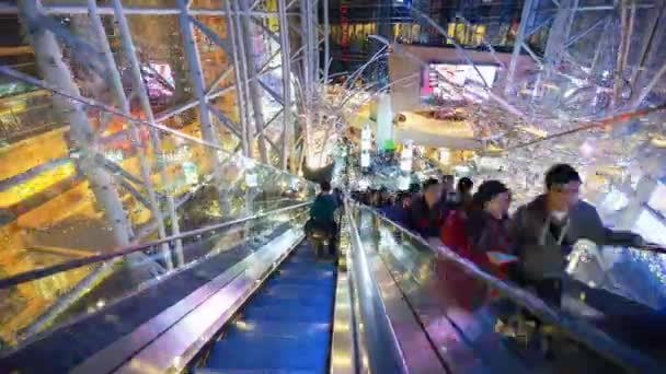 Timlepse People Shopping Mall Hong Kong China — Stock Video