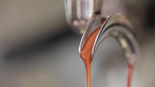 Makineden Espresso Döküm Yakın — Stok video