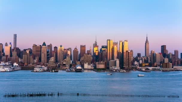 Cityscape New York City Usa Night — Stok Video