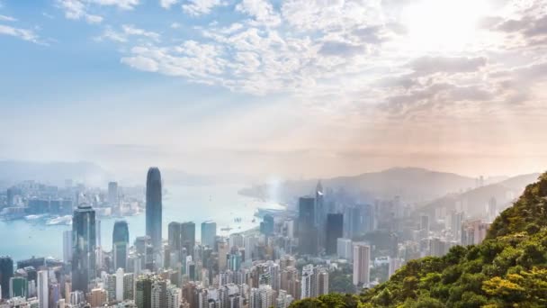 Hong Kong Hong Kong Island Skyline Und Victoria Harbour — Stockvideo
