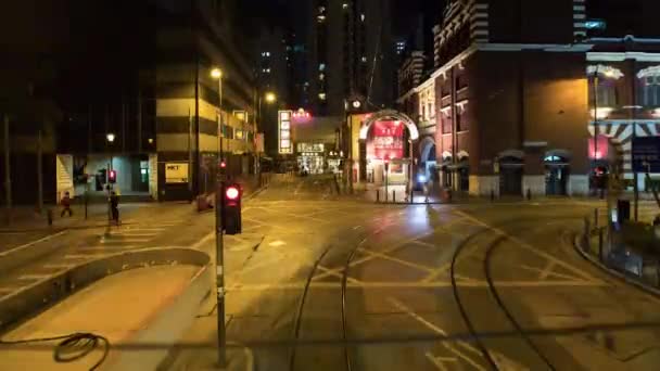 Μετακινώντας Τον Δρόμο Της Πόλης Βράδυ Χρονικά Κενά — Αρχείο Βίντεο