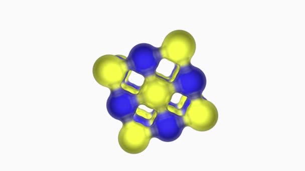 盐的动画 Nacl 水晶格子在白色背景 — 图库视频影像