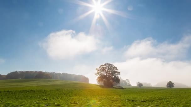 乡村景观在阳光灿烂的日子 — 图库视频影像