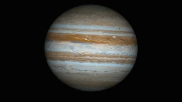 Planeten Jupiter Animation Svart Bakgrund — Stockvideo