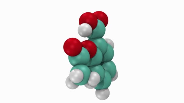 白色背景下阿司匹林分子的动画 — 图库视频影像