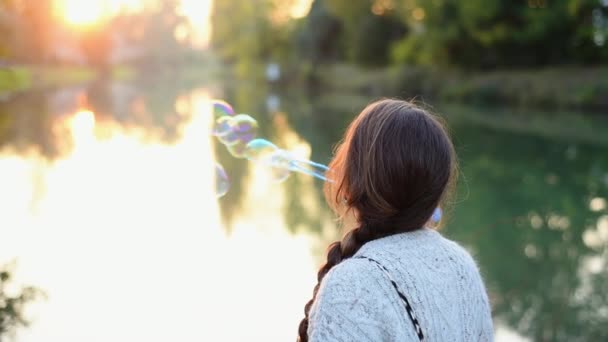 Blowing Bubbles Naplementekor — Stock videók