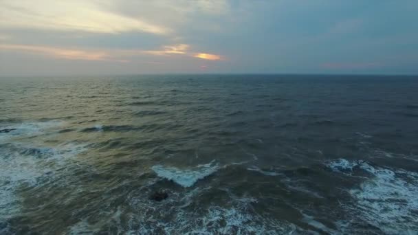 Vista Aérea Seascape Anoitecer — Vídeo de Stock