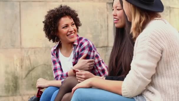 Friends Sitting Talking — Stock Video