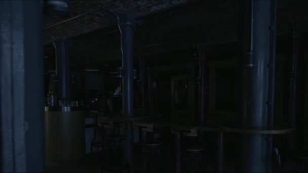 Illuminated Empty Coffee Shop — ストック動画