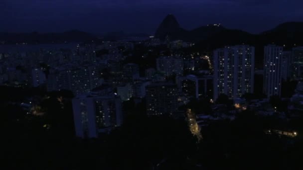 Rio Janeiro Cityscape Night — Stock Video