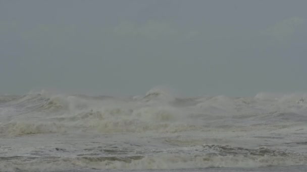 Ondas Mar Durante Tempestades — Vídeo de Stock