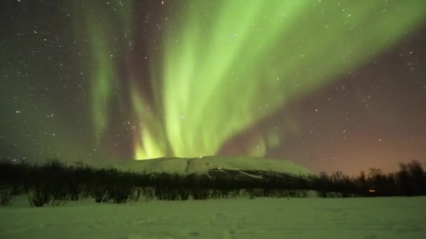 Ongelooflijke Noordelijke Lichten Aurora Borealis — Stockvideo