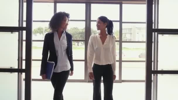 Kadınlar Ofis Lobisinde — Stok video