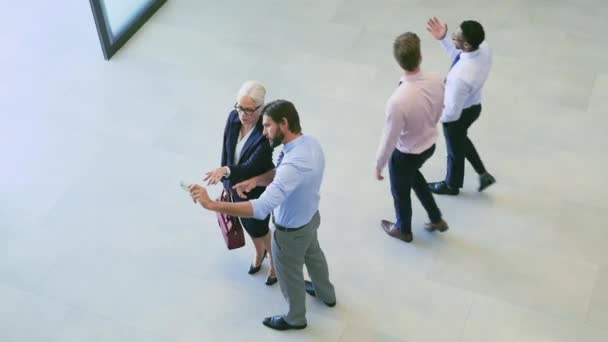 Chers Collègues Dans Couloir Bureau — Video