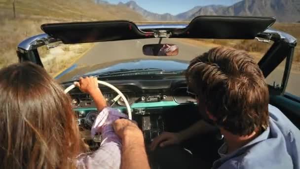 Vue Arrière Voiture Couple — Video