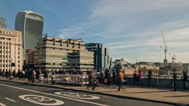 Rush Hour Bron Tid Förflutit London Storbritannien — Stockvideo