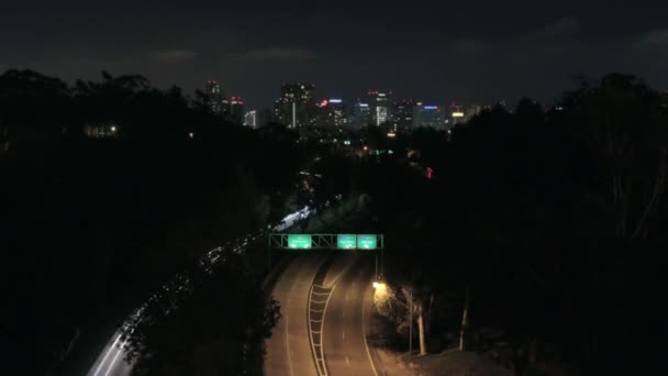 Κυκλοφορίας Δρόμο Της Πόλης Νύχτα Χρόνος Παύει Σαν Ντιέγκο Καλιφόρνια — Αρχείο Βίντεο