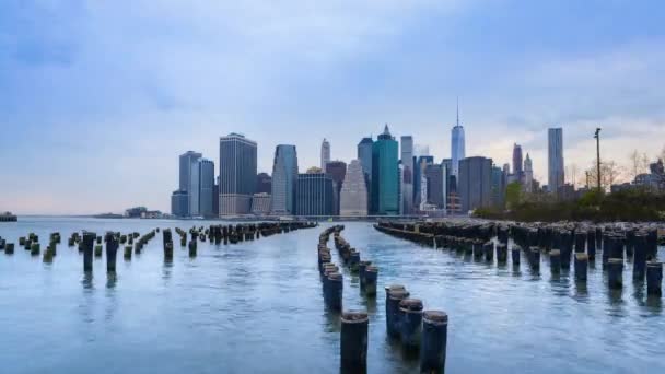 Manhattan Skyline Nueva York Nueva York Estados Unidos Lapso Tiempo — Vídeos de Stock