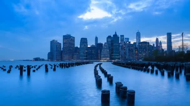 Manhattan Skyline Nova Iorque Nova Iorque Eua Lapso Tempo — Vídeo de Stock