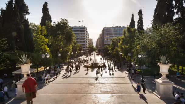 Lidé Náměstí Syntagma Atény Řecko Časová Prodleva — Stock video