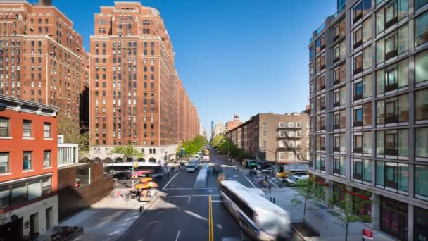 Apartment Buildings Manhattan Time Lapse Usa — Stock Video