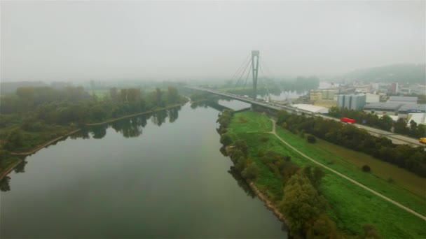 Isar Rio Danúbio Tráfego Lapso Tempo Alemanha — Vídeo de Stock