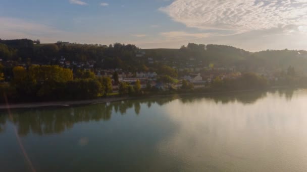 Παλιά Πόλη Και Δούναβη Ποταμό Passau Βαυαρία Γερμανία — Αρχείο Βίντεο