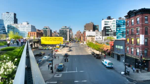 High Line Park Und Midtown Manhattan New York Usa Zeitraffer — Stockvideo