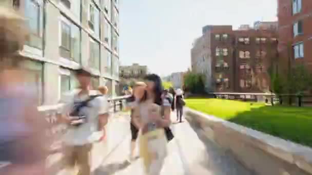 Personer High Line Park Time Lapse New York Usa — Stockvideo