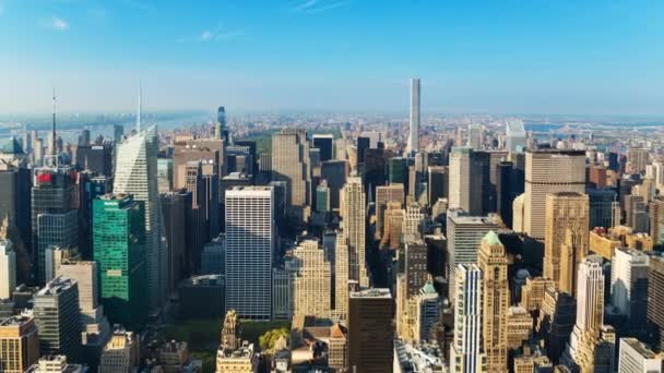 Paisaje Urbano Manhattan Durante Día Vista Aérea — Vídeos de Stock