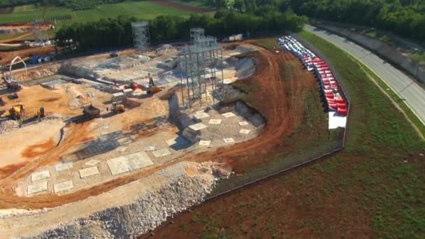 Vue Aérienne Chantier Dans Les Champs — Video