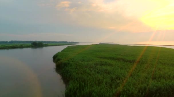 Краєвид Річкою Адідже Заході Сонця — стокове відео