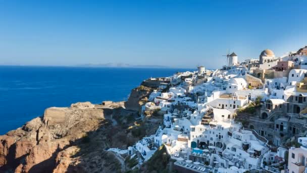 Ciudad Mar Durante Día Santorini Grecia — Vídeo de stock