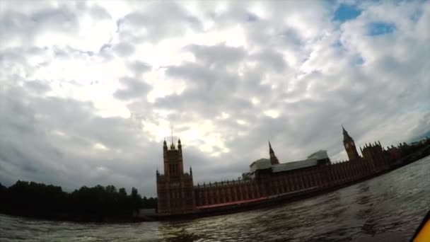 Huizen Van Het Parlement Rivier Thames London Verenigd Koninkrijk — Stockvideo